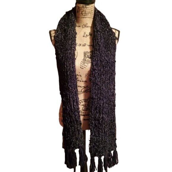 INC Black Scarf with Fringe - Picture 1 of 2